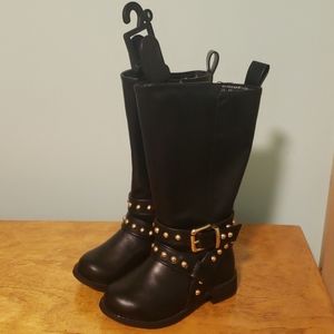 Black leather toddler boots size 6